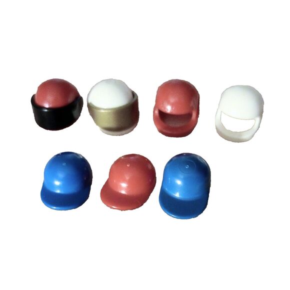 7pc Lot of Lego Minifig BallCap Hat/Motorcycle Helmet Accessories - Picture 1 of 3